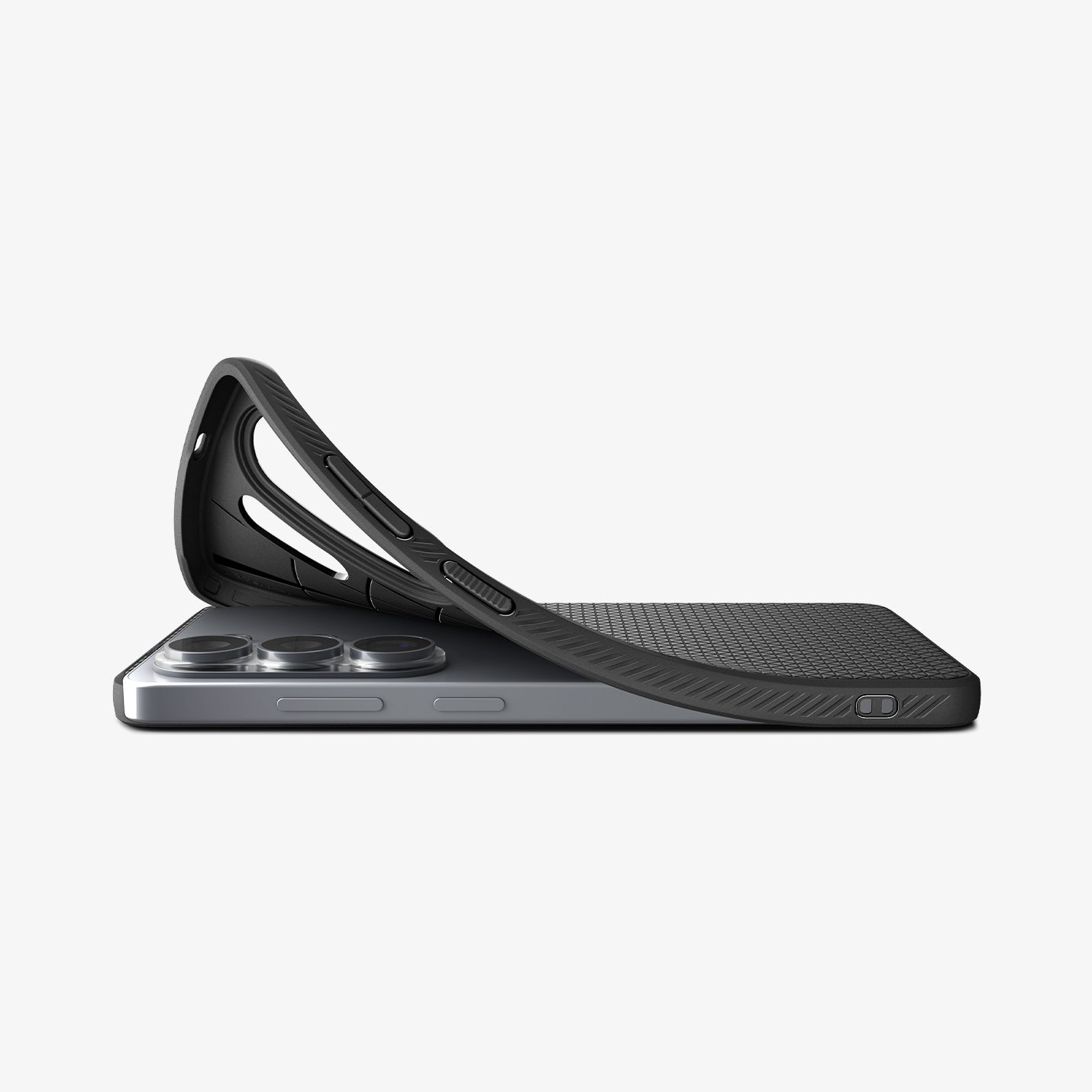 ACS11023 - Galaxy S26 Ultra Liquid Air in Matte Black showing the back with liquid case