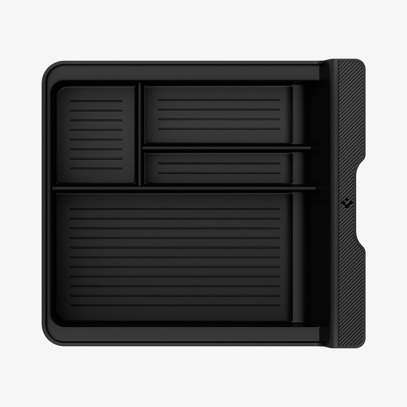 ACP04508 - Tesla Model y & 3 Center Console Organizer Tray in black showing the top