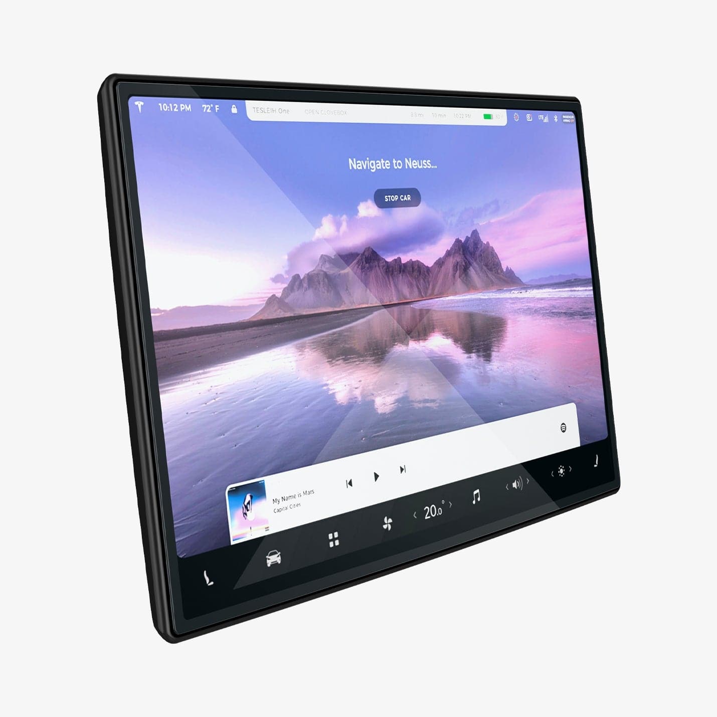 AGL04688 - Tesla Model S / X Screen Protector EZ FIT GLAS.tR showing the front and side with screen on