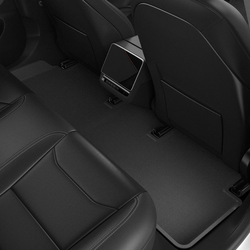 ACP07578 - Tesla Model 3 Highland WeatherBloc Floor Mat TLF-3H in Black showing the floor mat installed on the passenger's seat