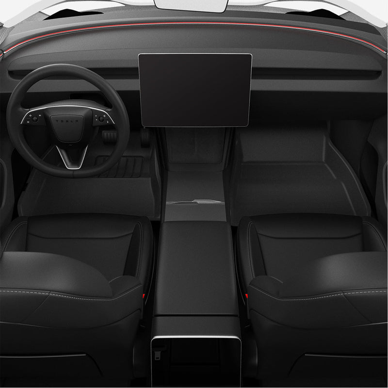 ACP07578 - Tesla Model 3 Highland WeatherBloc Floor Mat TLF-3H in Black showing the front view of tesla's driver seat