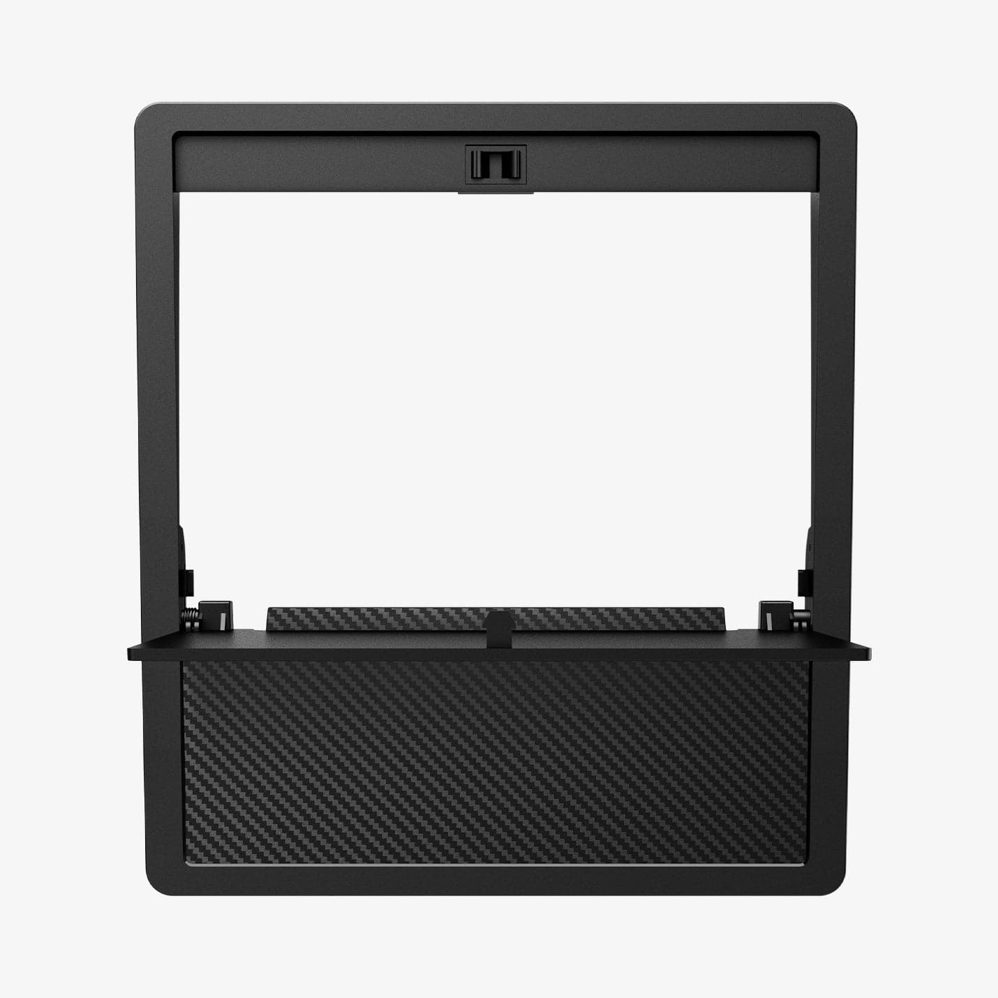 ACP04509 - TO221 Tesla Model 3 & Y Center Console Hidden Storage Box in black showing the top with storage box open
