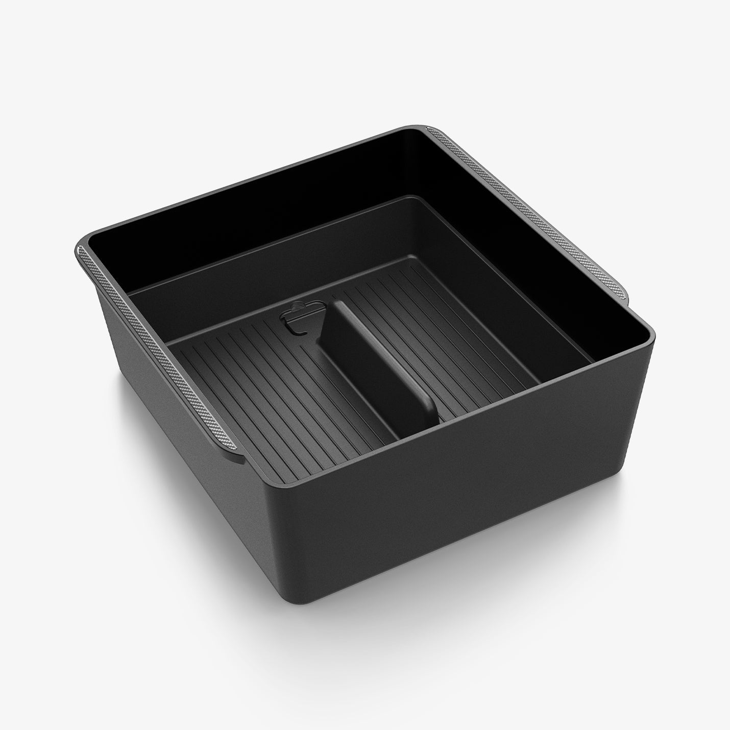 ACP07409 - Tesla Model 3 Armrest Console Organizer TO224H in Black showing the inside and partial side