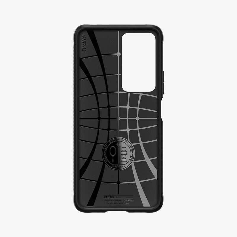 ACS04516 - Xiaomi POCO F4 Rugged Armor Case in Matte Black showing the inner case with spider web pattern