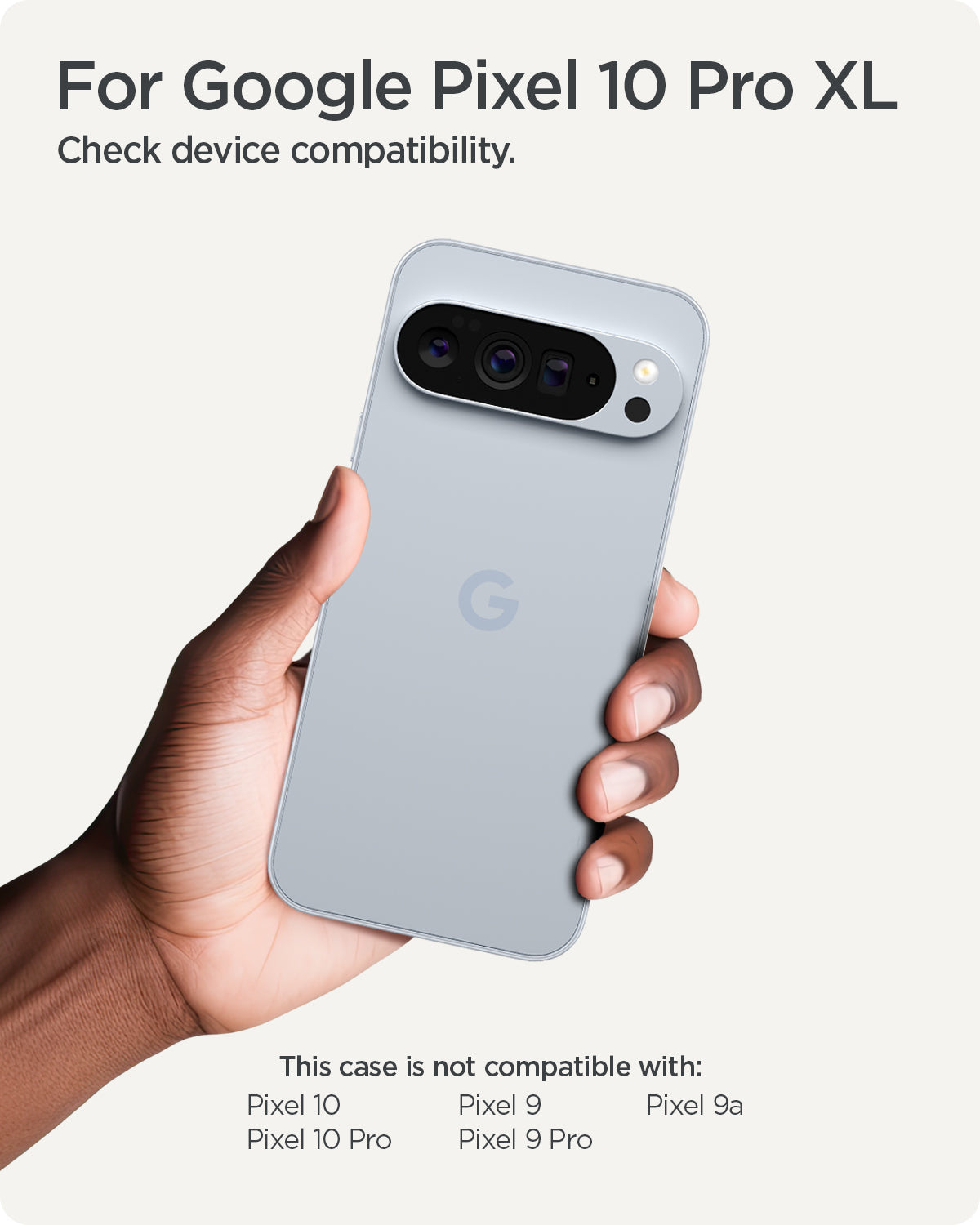 ACS09731 - GajPXL Case Parallax (MagFit) in black showing the compatibility. Only compatible with Pixel 10 Pro XL