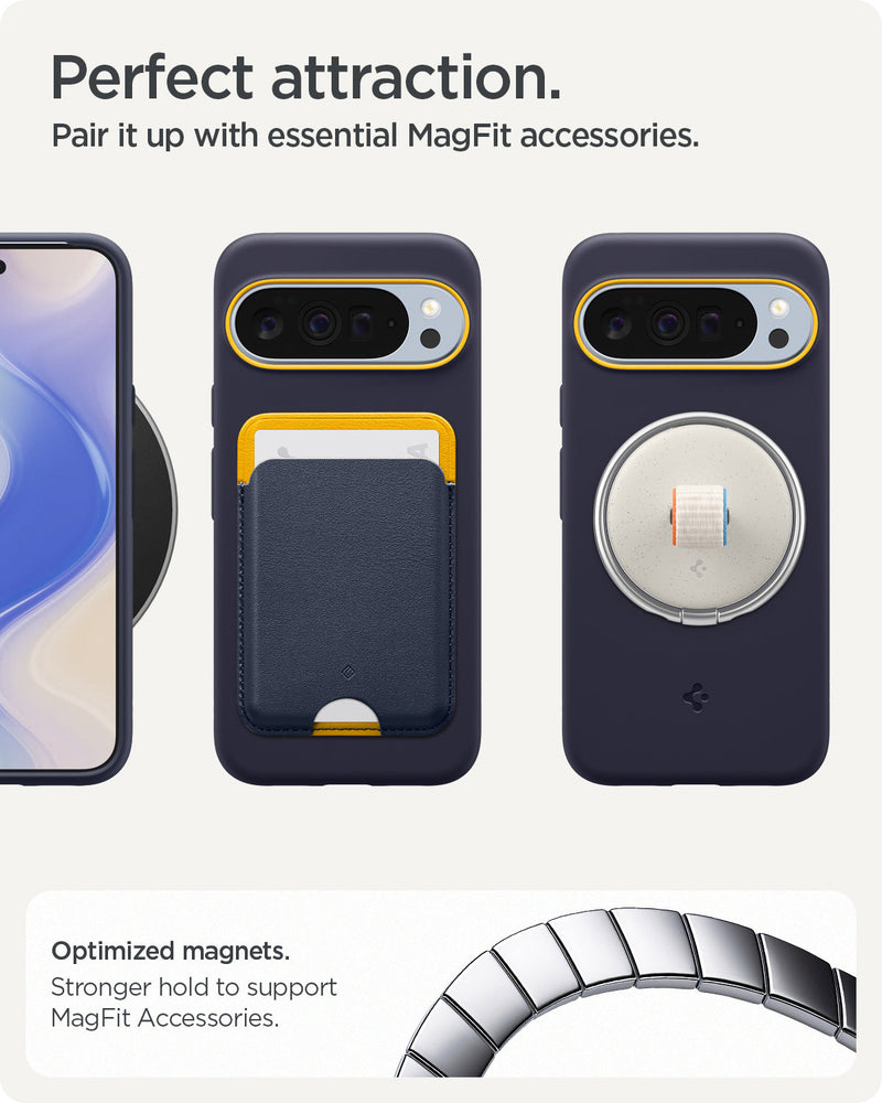 ACS09734 - GajPXL Case Nano Pop (MagFit) in blueberry navy showing the perfect attraction. Pair it up with essential MagFit accessories. Optimized magnets. Stronger hold to support MagFit accessories.