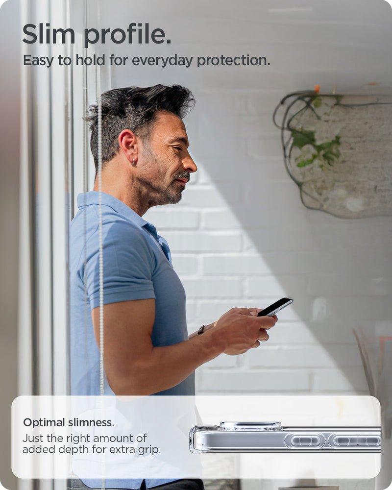 ACS09738 - GajPXL Case Ultra Hybrid in crystal clear showing the slim profile. Easy to hold for everyday protection