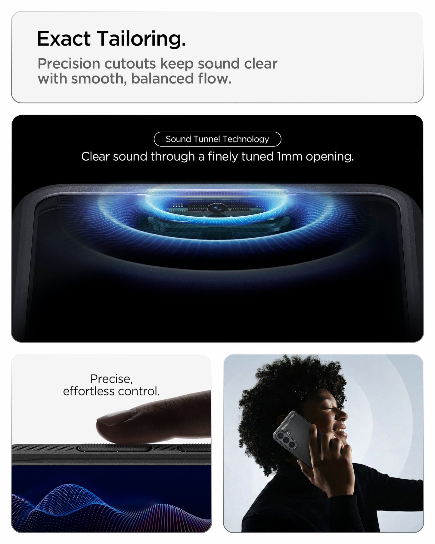 ACS11640 - Galaxy S26 FE Rugged Armor + Glass exact tailoring with precise buttons and sound tunnel design for clear sound and effortless control