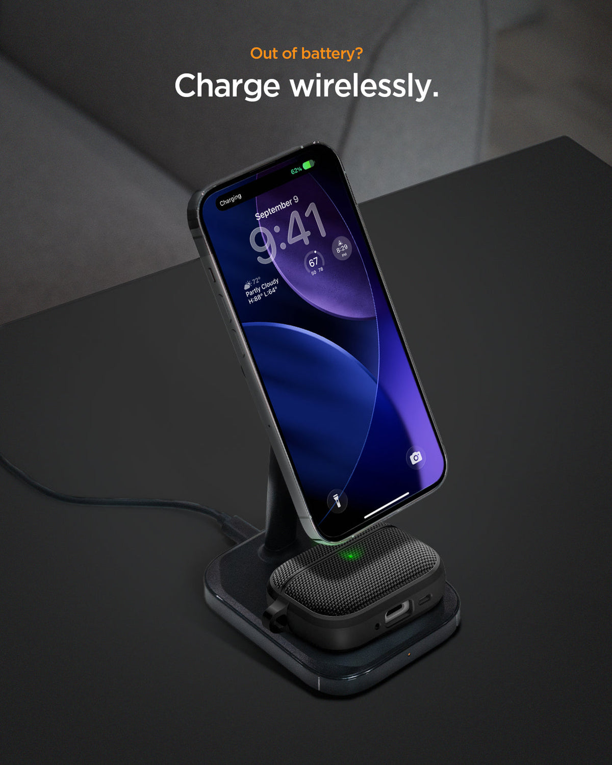 ACS10604 - AirPods Pro 3 Classic Fit in Black showing out of battery? charge wirelessly