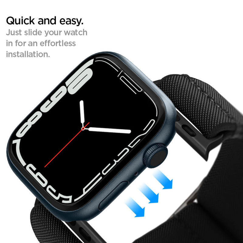 AMP02286 - Apple Watch Series (Apple Watch (49mm)/Apple Watch (45mm)/Apple Watch (42mm)) Watch Band Lite Fit in black just side your watch in for an effortless installation. Quick and easy.