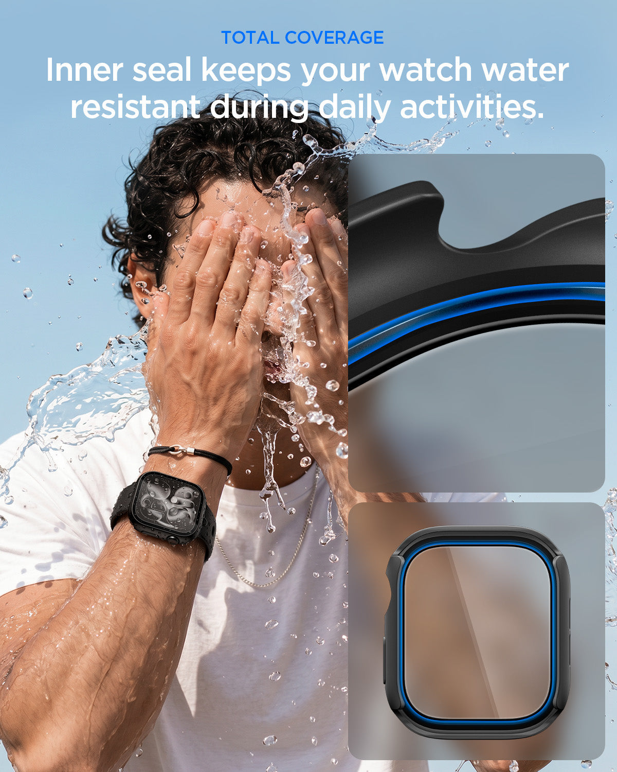 ACS11409 - Spigen Thin Fit 360 inner seal providing water resistance for Apple Watch during daily use