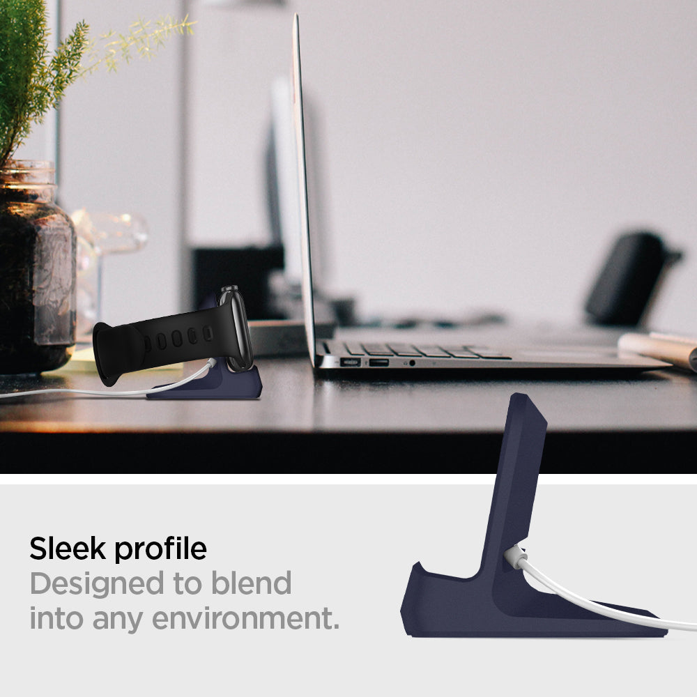 000CD21182 - Apple Watch Night Stand S350 in midnight blue showing the sleek profile. Designed to blend into any environment