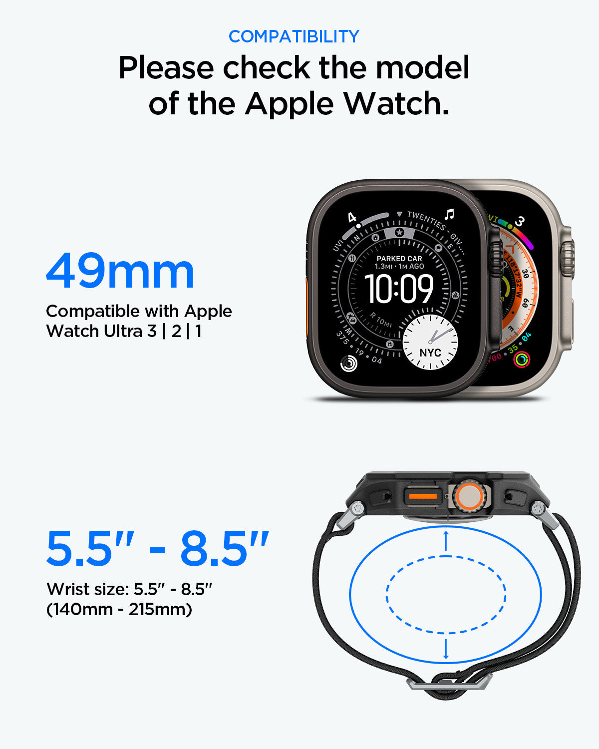 ACS11415 - Apple Watch Ultra (49mm) in Matte Black showing please check the model of the Apple Watch
