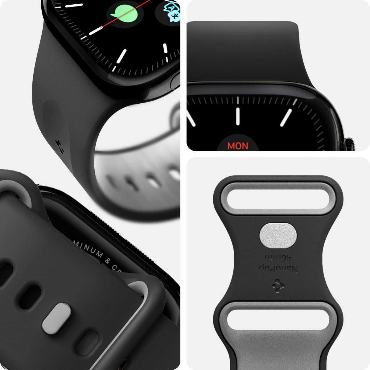 AMP09321 - Apple Watch Series - Nano Pop 46mm in Black Sesame showing detail of the band.