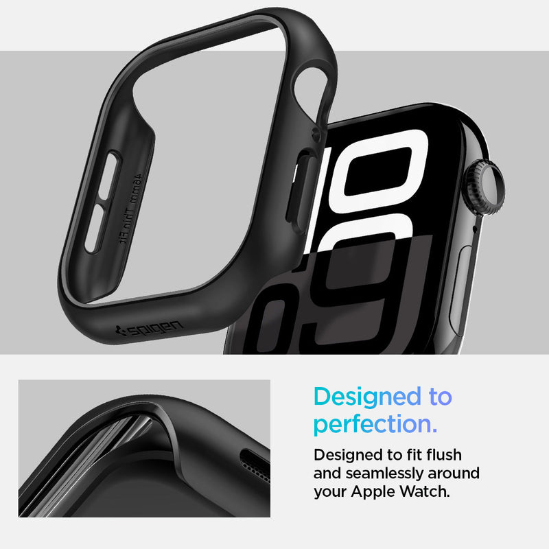 ACS08601 - Apple Watch 10 (46mm) Case Thin Fit in Black designed to fit flush and seamlessly around your apple watch. Designed to perfection.