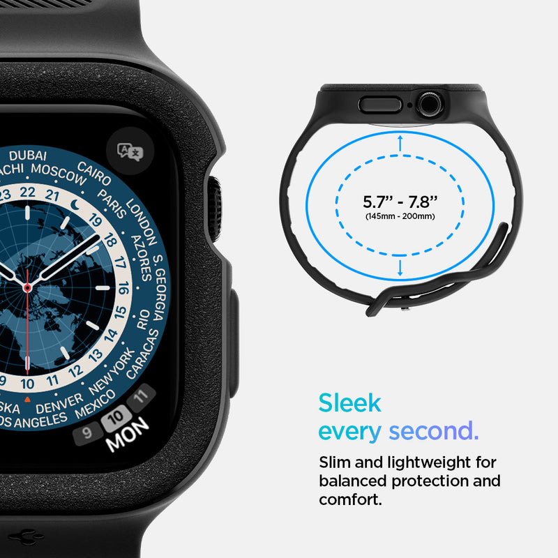 ACS09391 - Apple Watch 10 (46mm) Case Vault Pro in Matte Black slim and lightweight for balanced protection and comfort.