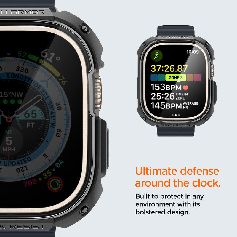 ACS05457 - Apple Watch Ultra (Apple Watch (49mm)) Case Tough Armor in black built to protect in any environment with its bolstered design. Write down Ultimate defense around the clock.