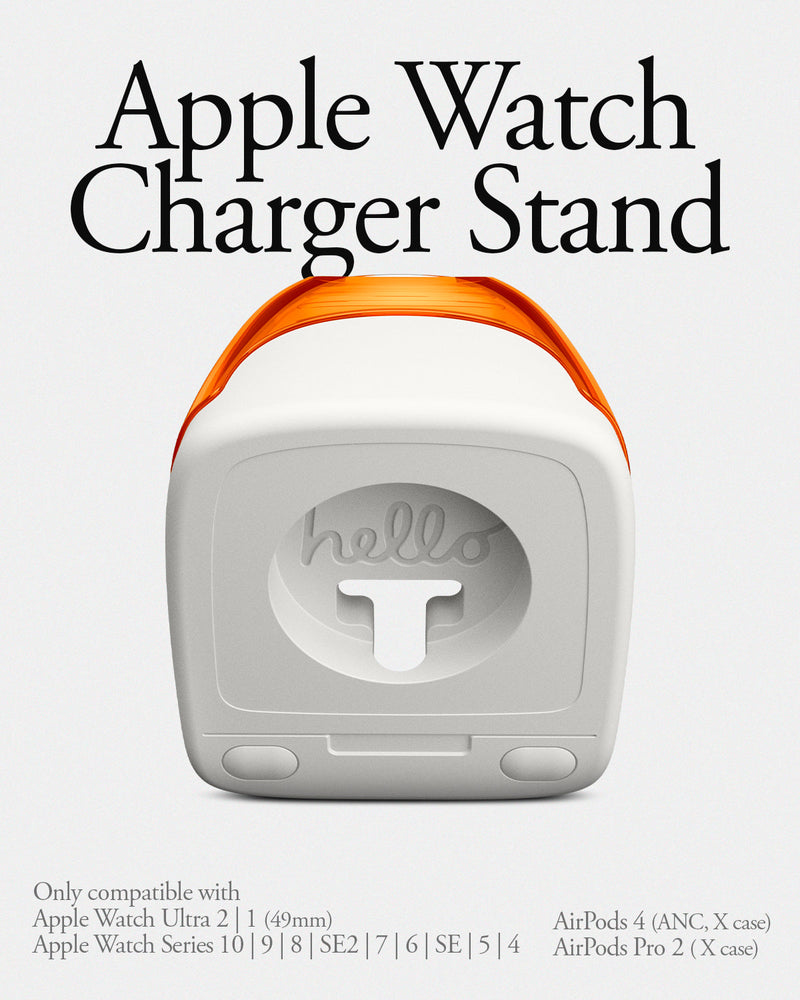 AMP09342 - Apple Watch Classic C1 Charger Stand in tangerine apple watch charger stand. only compatible with apple watch ultra 2,1,0,9,8,7,6,5,4,se2,se