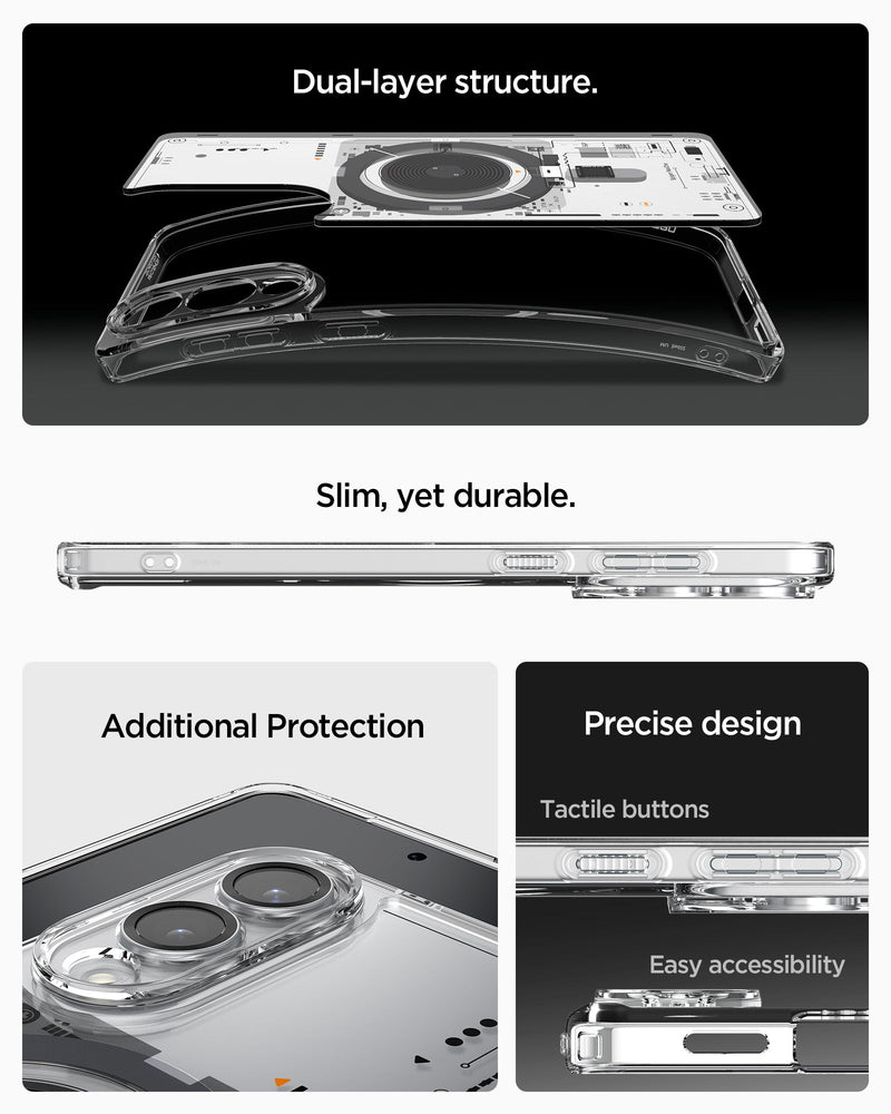 ACS09416 - Galaxy S25 Edge Case Ultra Hybrid Neo One showing the dual-layer structure. Slim, yet durable. Additional Protection. Precise design, tactile buttons and easy accessibility