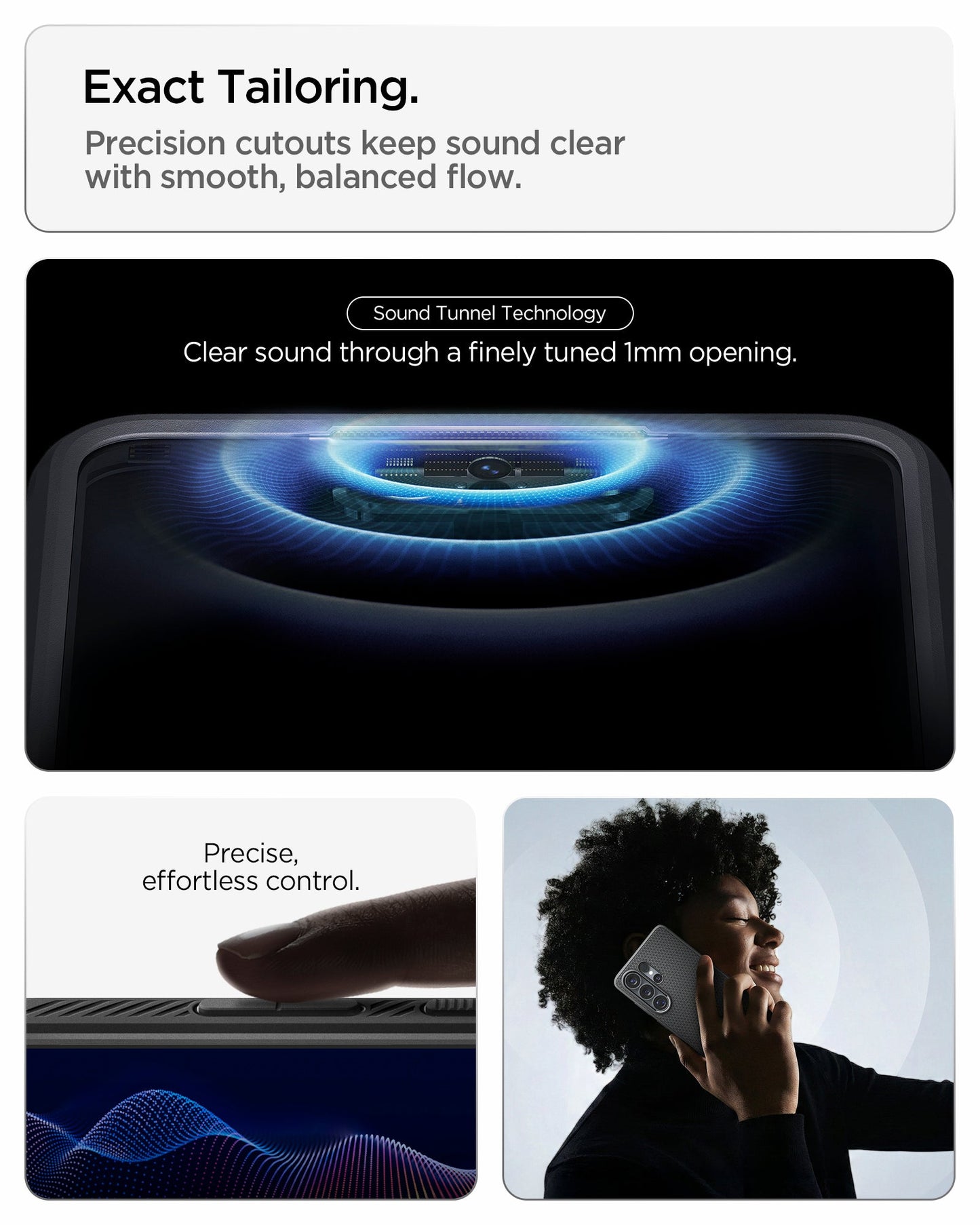 ACS11023 - Galaxy S26 Ultra Liquid Air in Matte Black showing exact tailoring. precision cutouts keep sound clear with smooth balanced flow