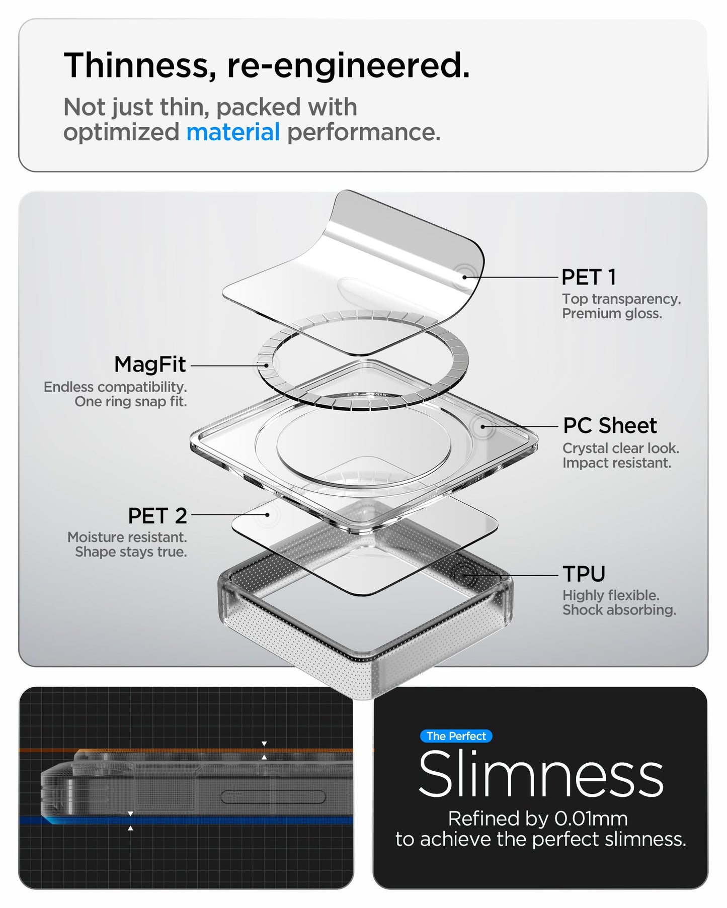 ACS10963 - Galaxy S26 Ultra Case Ultra Hybrid Neo One (Mag Fit) showing thinness re engineered. no just thin packed with optimized material performance