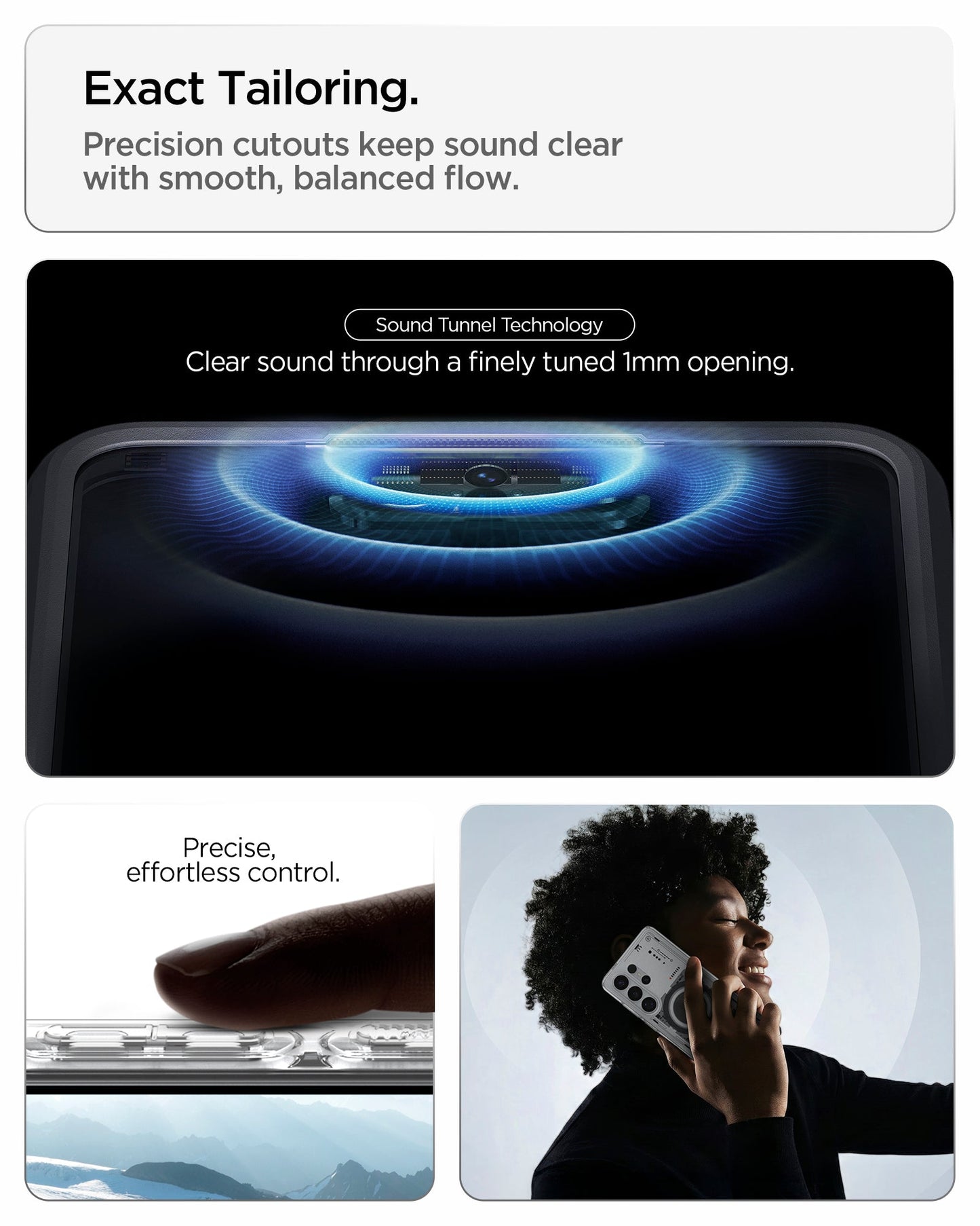 ACS10963 - Galaxy S26 Ultra Case Ultra Hybrid Neo One (Mag Fit) showing exact tailoring. precision cutouts keep sound clear with smooth balanced flow