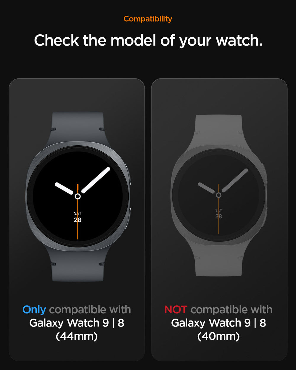 ACS10006 - Galaxy Watch 9 (44mm) Rugged Armor showing compatibility. please check the model of the galaxy watch.