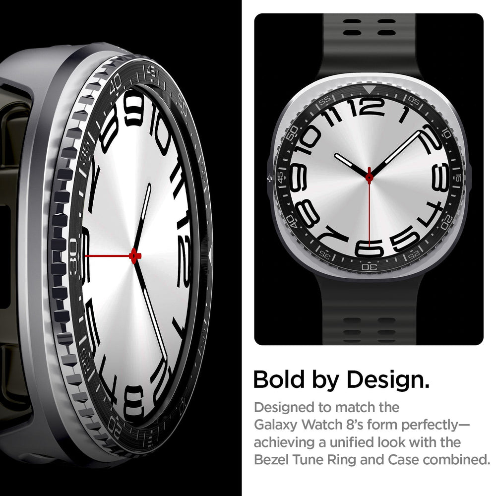 ACS10010 - Galaxy Watch 9 Bezel Tune Pro in black showing bold by design. designed to match the galaxy watch 8's form perfectly achieving a unified look with the bezel tune ring and case combined