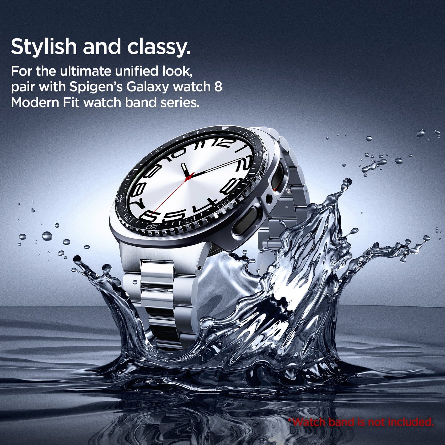 ACS10010 - Galaxy Watch 9 Bezel Tune Pro in black showing stylish and classy. For the ultimate unified look, pair with spigen's galaxy watch 8 modern fit band series. watch band is not included.