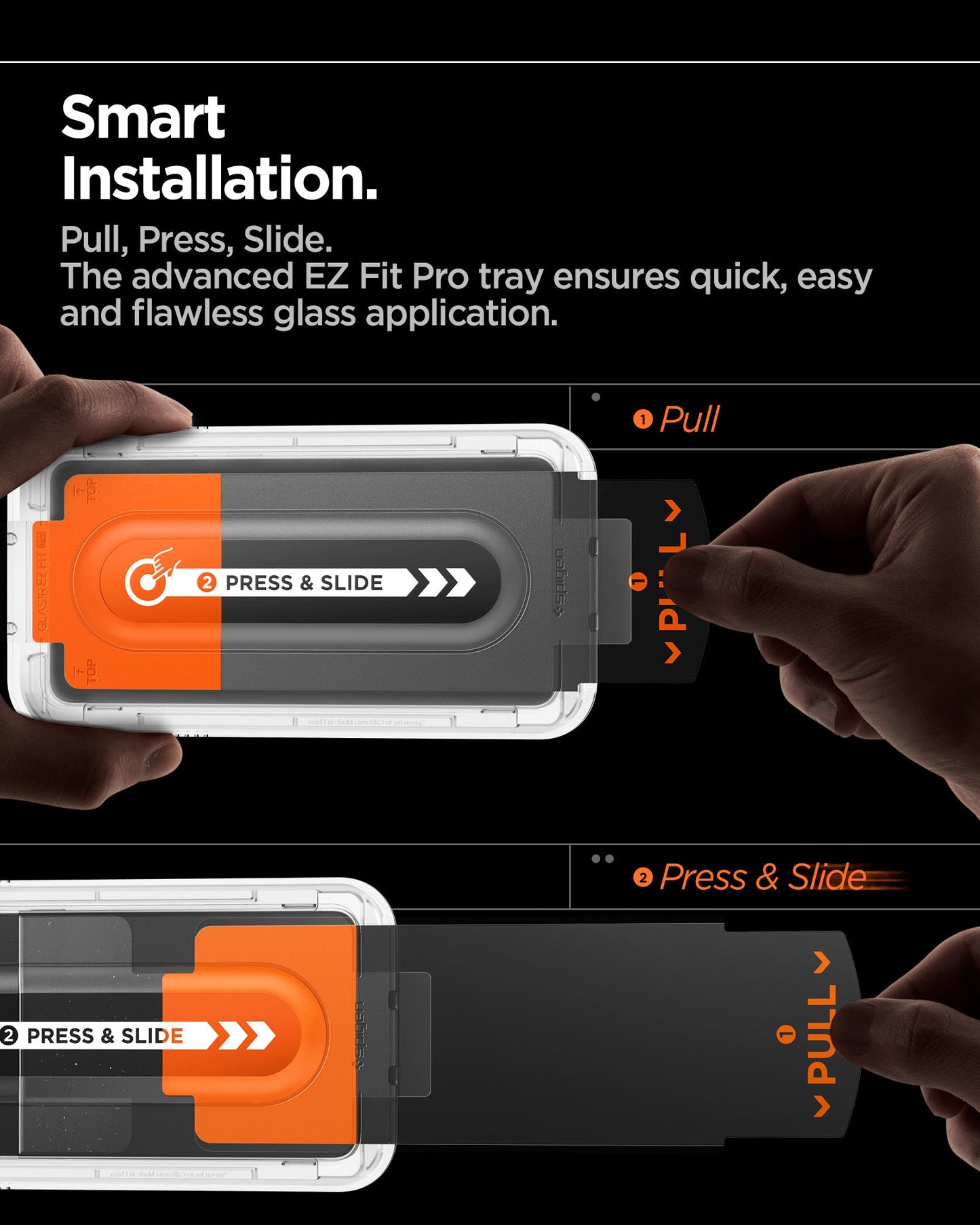 AGL09576 - Galaxy Z Fold 7 Series - GLAS.tR EZ Fit Pro smart installation. Pull, press, slide. the advanced EZ fit pro tray ensures quick easy and flawless glass application.