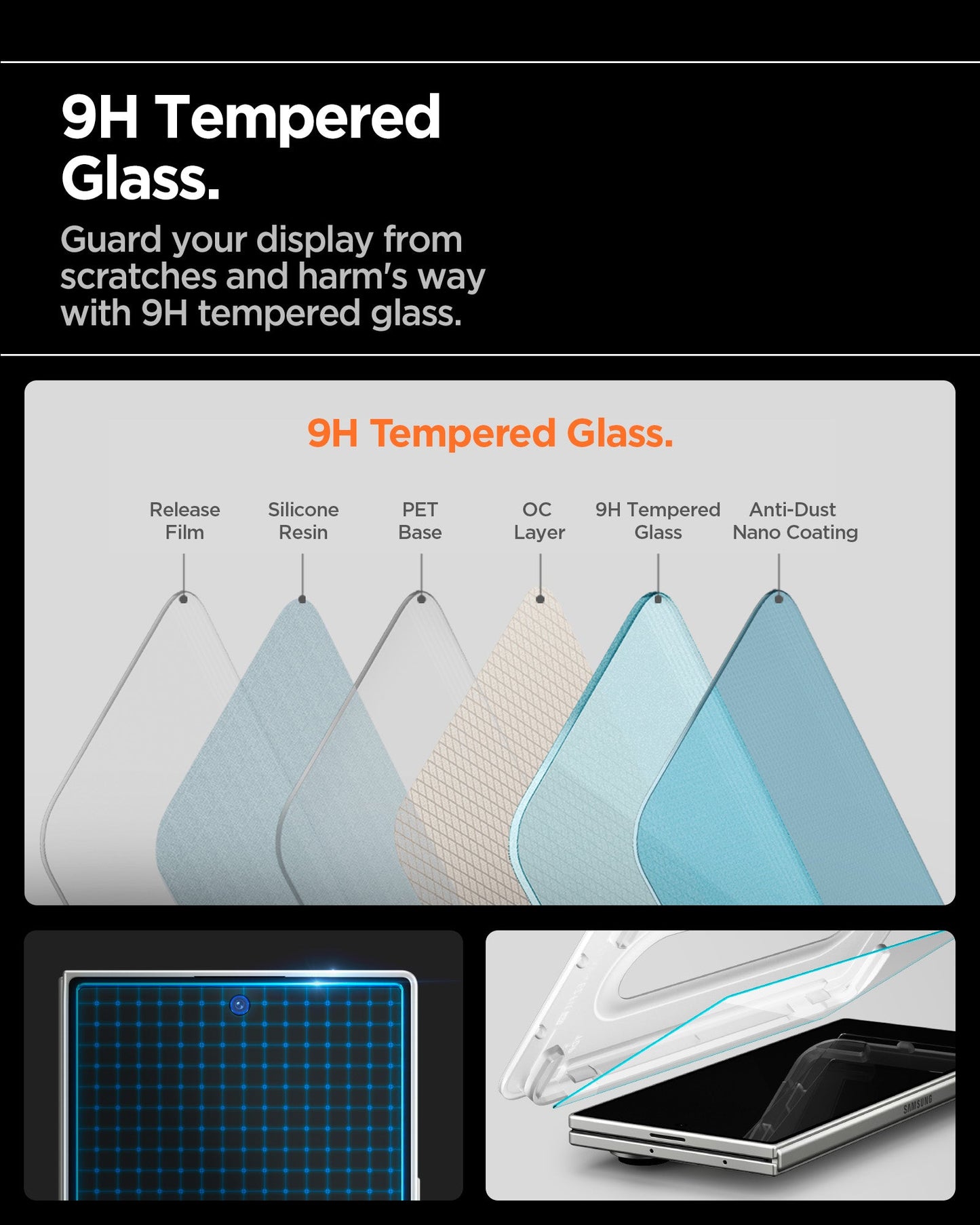 AGL09576 - Galaxy Z Fold 7 Series - GLAS.tR EZ Fit Pro 9H tempered glass. Guard your diaplay from scratches and harm's way with 9H tempered glass.