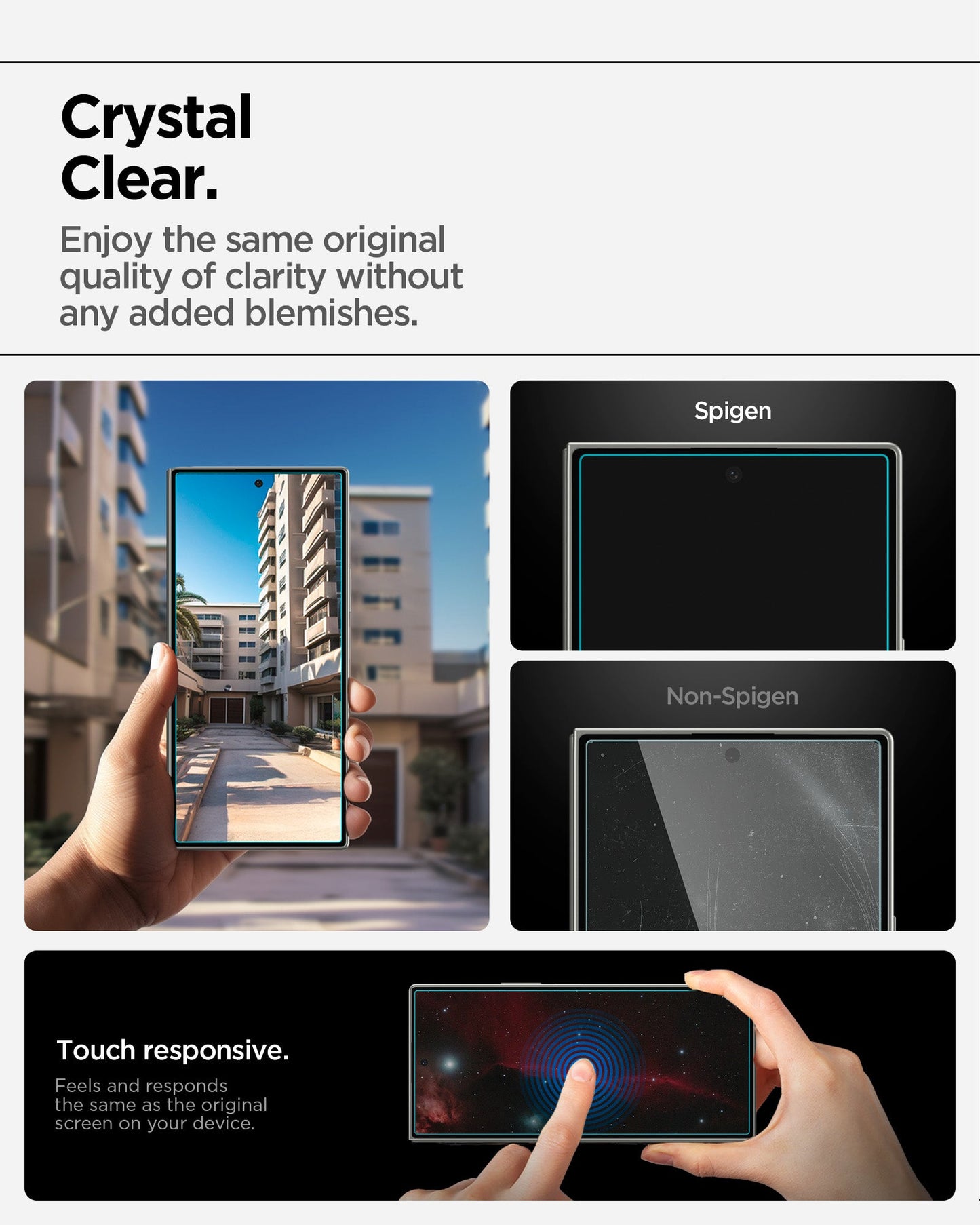 AGL09576 - Galaxy Z Fold 7 Series - GLAS.tR EZ Fit Pro crystal clear. Enjoy the same original quality of clarity without any added blemishes. Touch responsive.