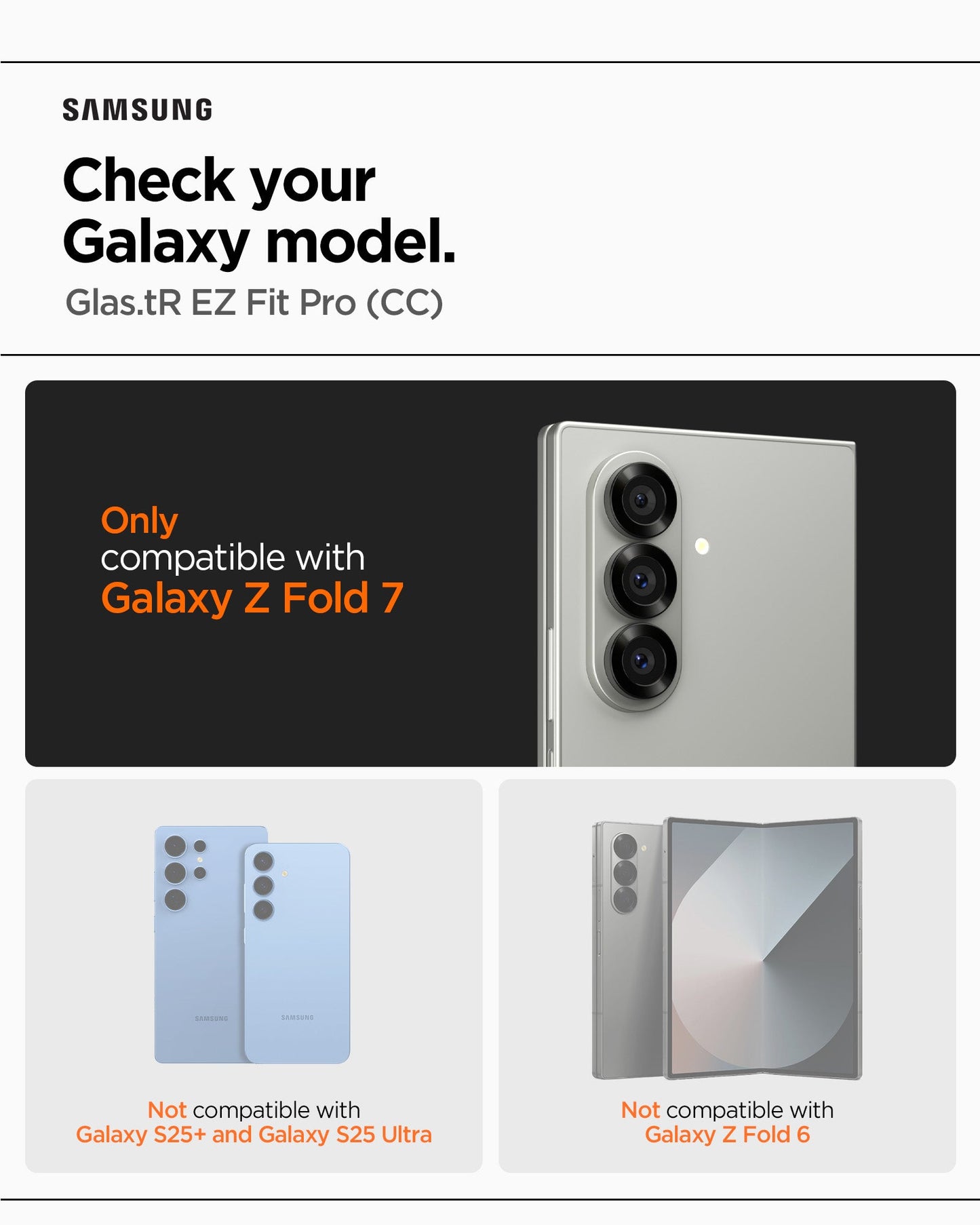 AGL09576 - Galaxy Z Fold 7 Series - GLAS.tR EZ Fit Pro Samsung. Check your galaxy model. only compatible with galaxy Z fold 7.