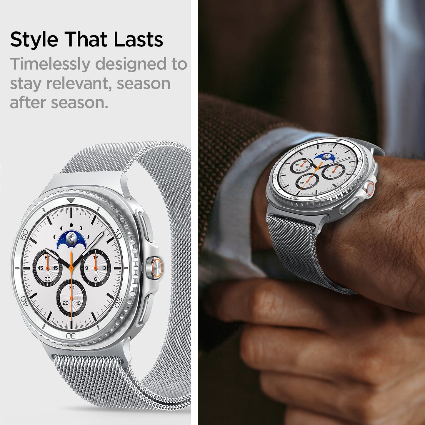 AMP10121 - Galaxy Watch 9 Series Metal Fit showing the style that lasts. Timelessly designed to stay relevant, season after season
