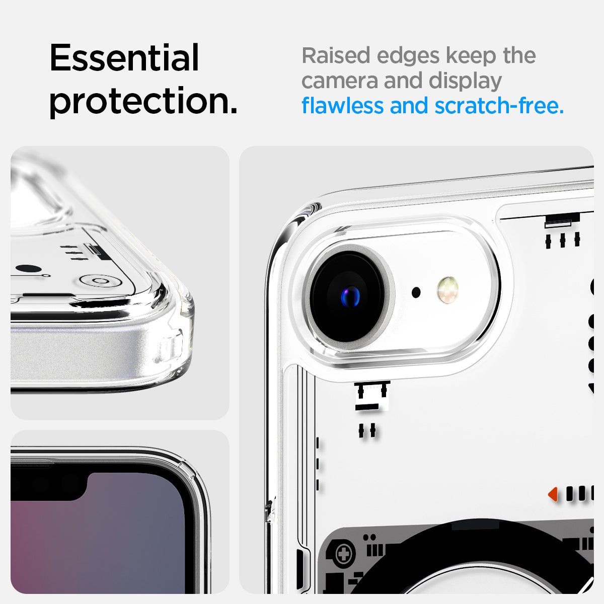 ACS09143 - iPhone 17e Case Ultra Hybrid Neo One (MagFit) in Neo One showing the essential protection. Raised edges keep the camera and display flawless and scratch-free