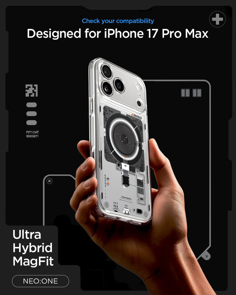 ACS10043 - iPhone 17 Pro Max Ultra Hybrid Neo One (MagFit) showing check you compatibility ultra hybrid magfit neo one