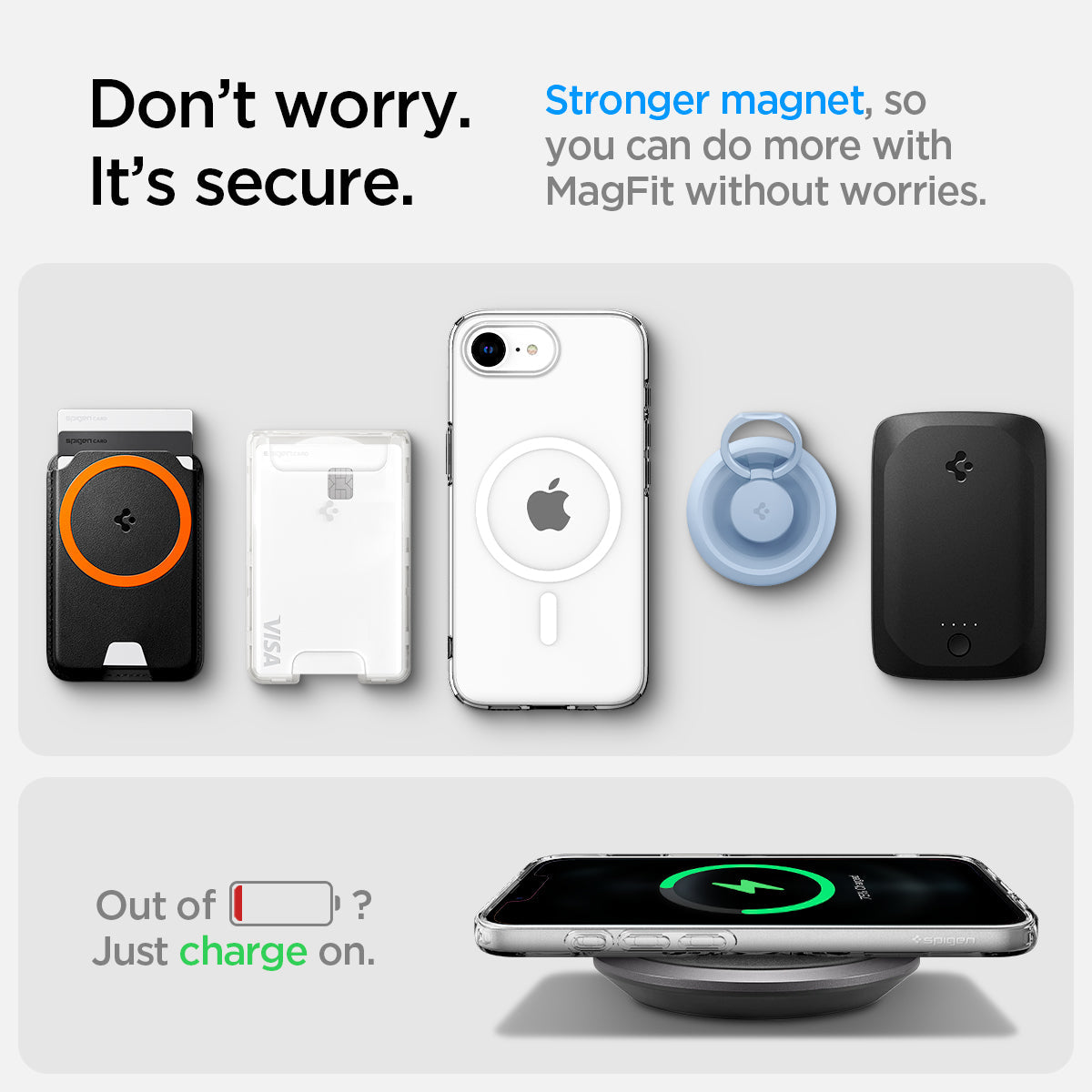 ACS09127 - iPhone 17e Case Crystal Flex (MagFit) in Clear White showing the security. Stronger magnet, so you can do more with MaFit without worries