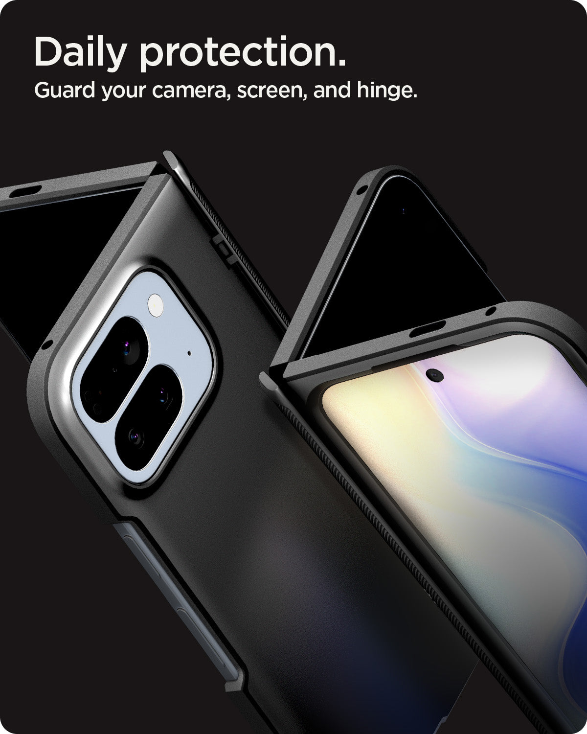 ACS09741 - GajPFD Case Slim Armor Pro (MagFit) in black showing the daily protection. Guard your camera, screen and hinge