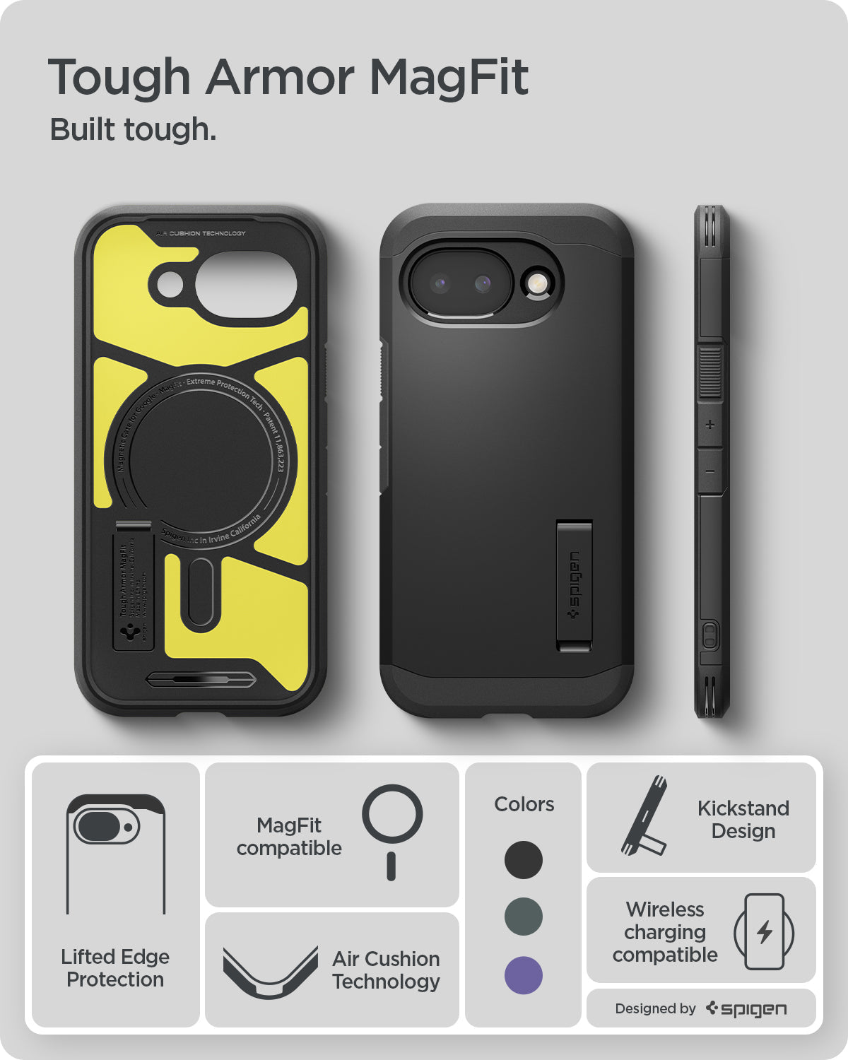 ACS11280 - Pixel 10a Tough Armor (Mag Fit) in Black showing tough armor magfit. Built tough