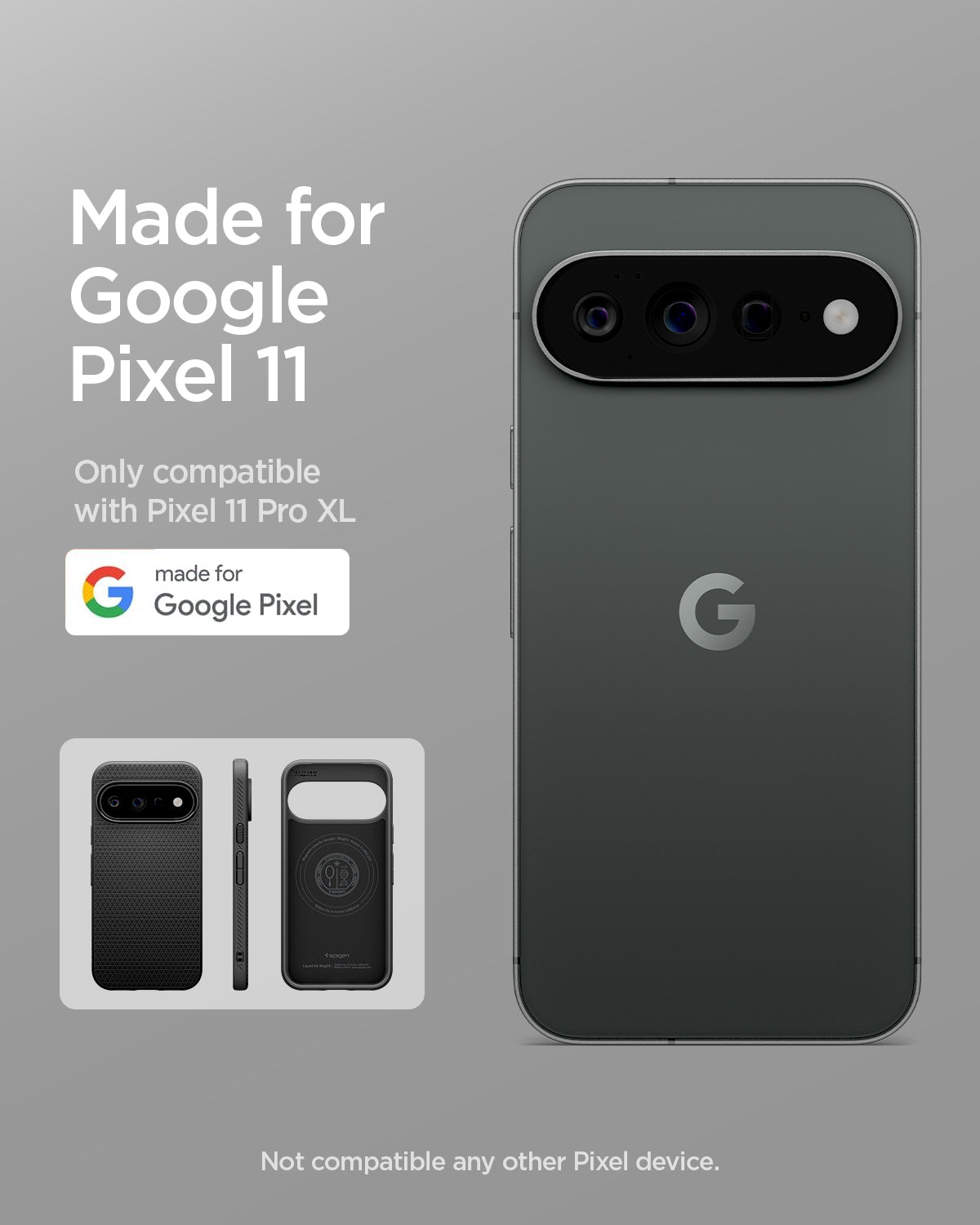 ACS11449 - Pixel 11 Pro XL Liquid Air (Mag Fit) Matte Black made for Google Pixel certified case 