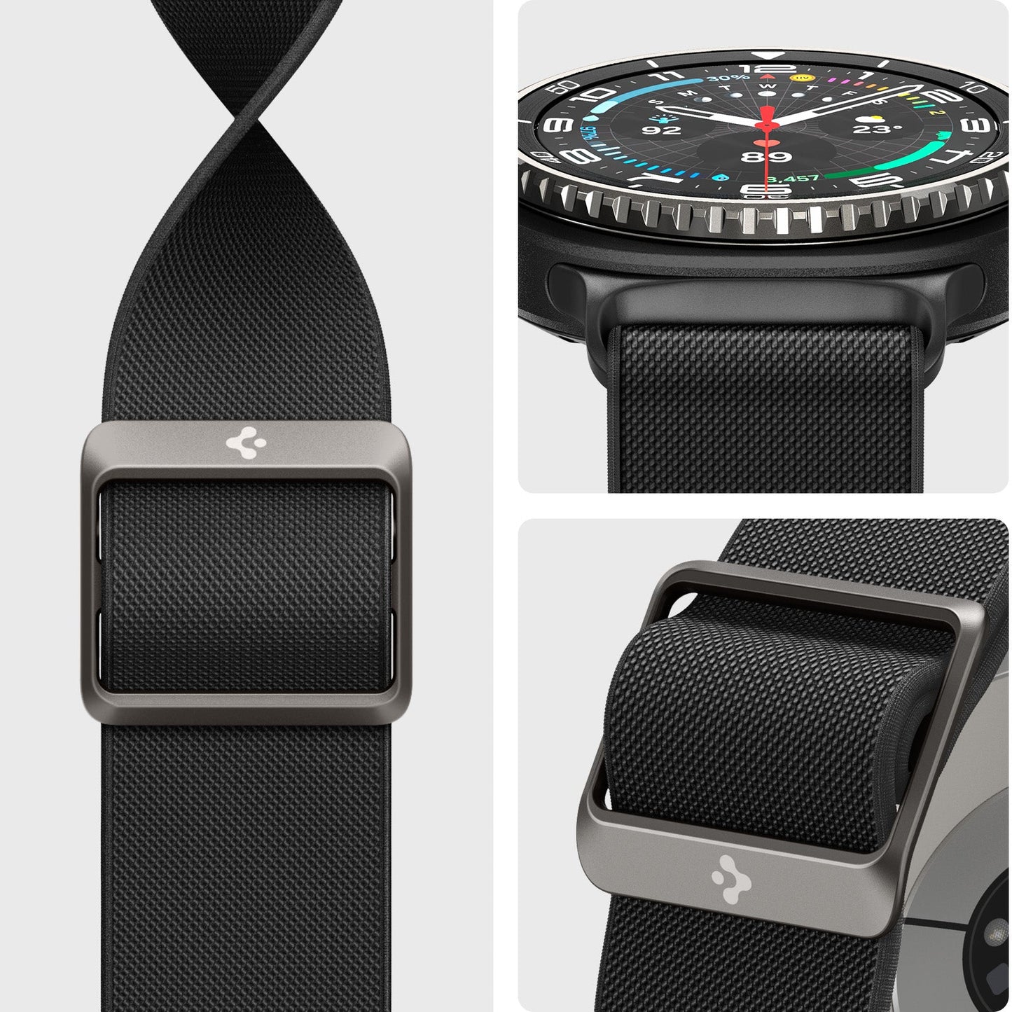 AMP10117 - Galaxy Watch 9 Series Lite Fit Band showing band twisting and side of bezel