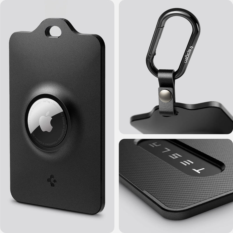 ACP07083 - Tesla AirFit Key Card Holder showing the front, partial back and carabiner attached