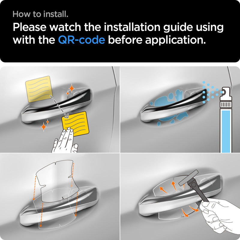 AFL06982 - Universal Platinum Shield Car Door showing how to install. Please watch the installation guide using the QR code before application