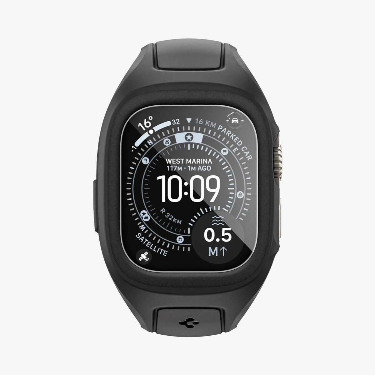 ACS11416 - Apple Watch Series - Liquid Air Pro with Screen Protector in Black front