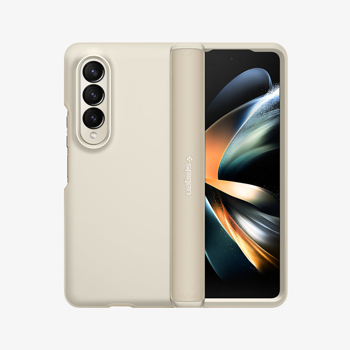 ACS05512 - Galaxy Z Fold 4 Case Galaxy Z Fold 4 Series Slim Armor Pro in Pearled Ivory showing the back and front