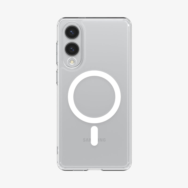 ACS09418 - Galaxy S25 Edge Case Ultra Hybrid (MagFit) in Clear White showing the back