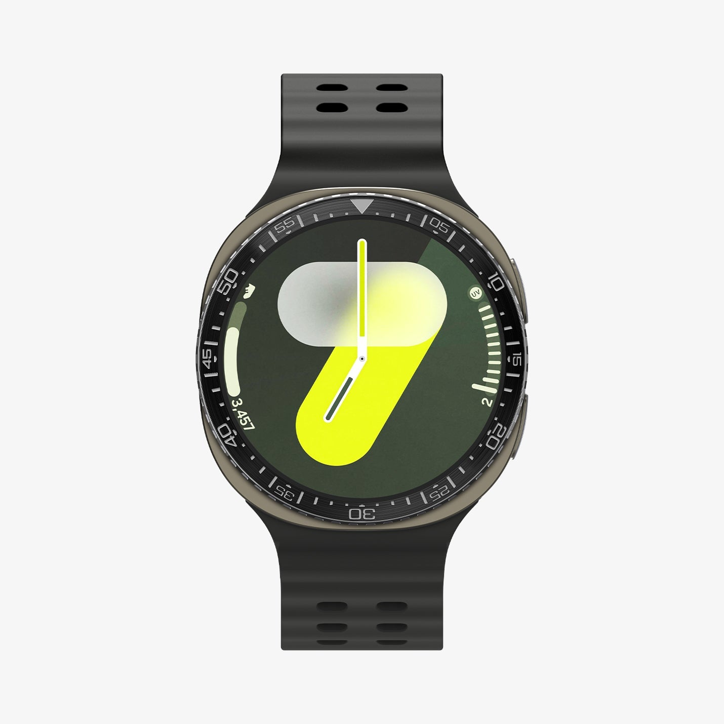 ACS10008 - Galaxy Watch 8 44mm Bezel Tune in black showing the front