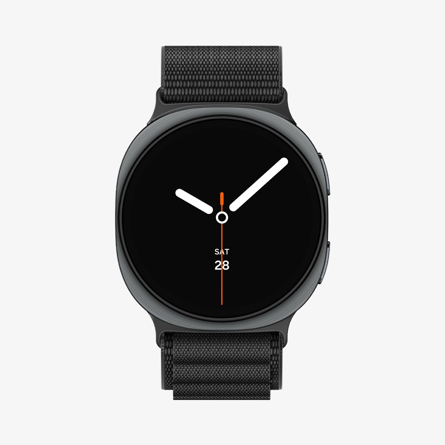 AMP11607 - Galaxy Watch 9 Series WBF1 showing Galaxy Watch 9 watch front with woven nylon adventure band close-up