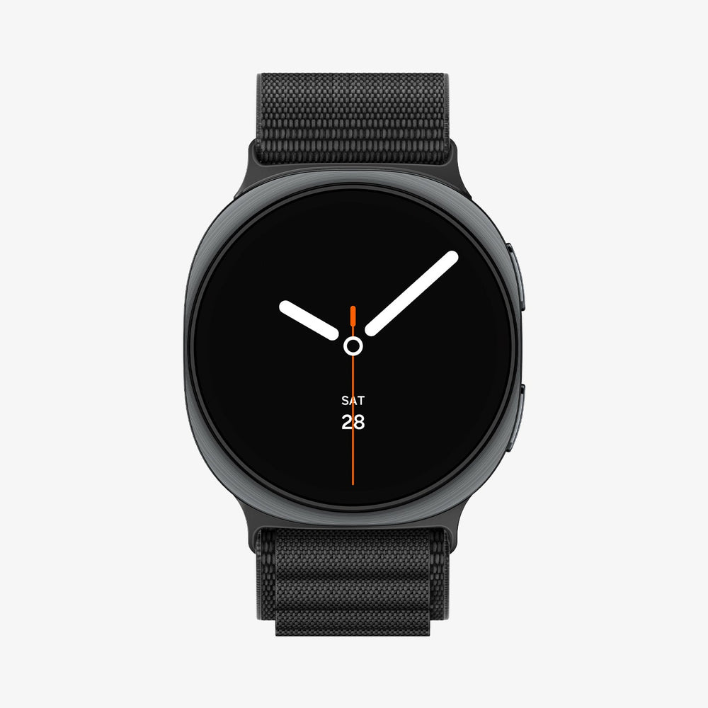 AMP11607 - Galaxy Watch 9 Series WBF1 showing Galaxy Watch 9 watch front with woven nylon adventure band close-up
