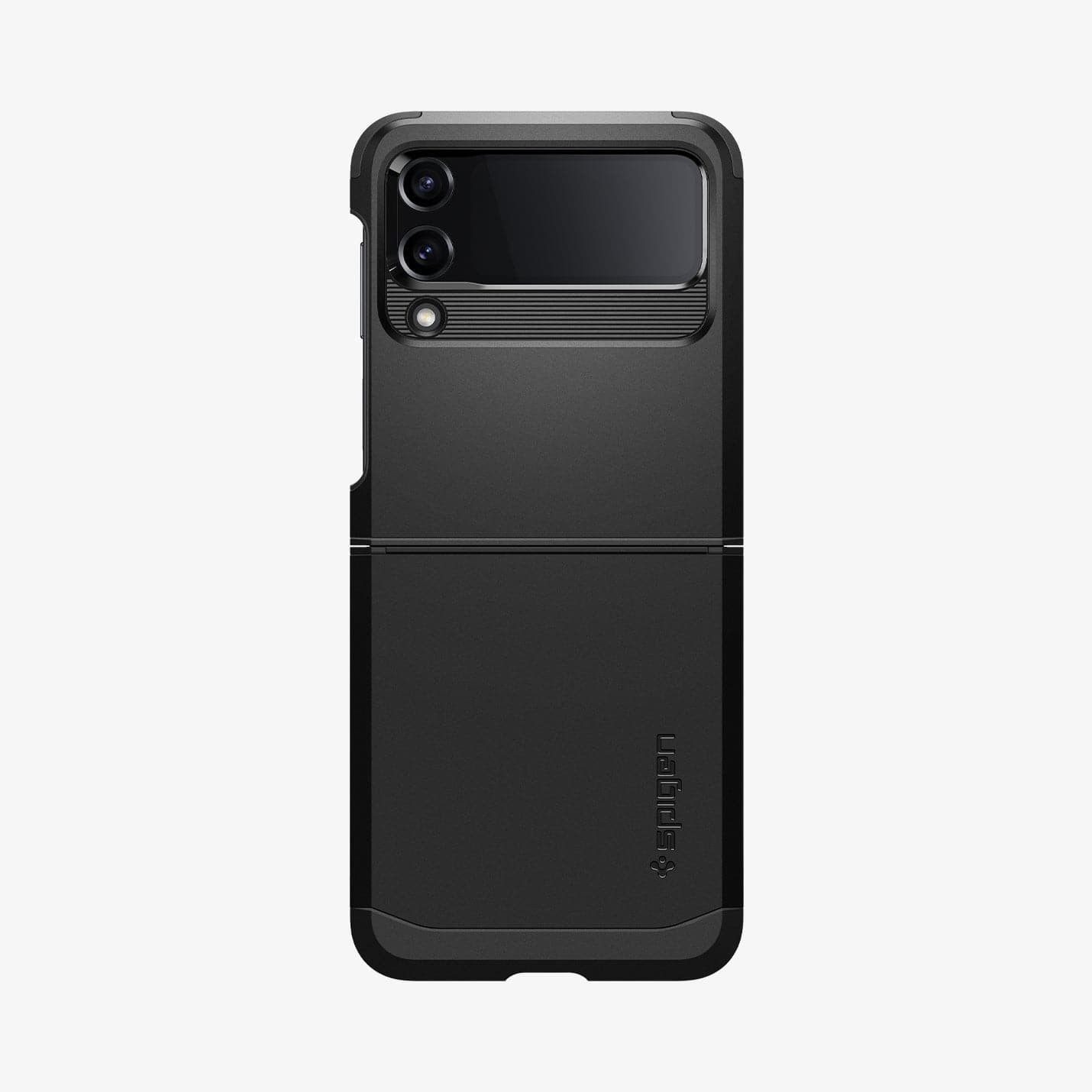 ACS05111 - Galaxy Z Flip 4 Case Tough Armor in black showing the back with device fully opened